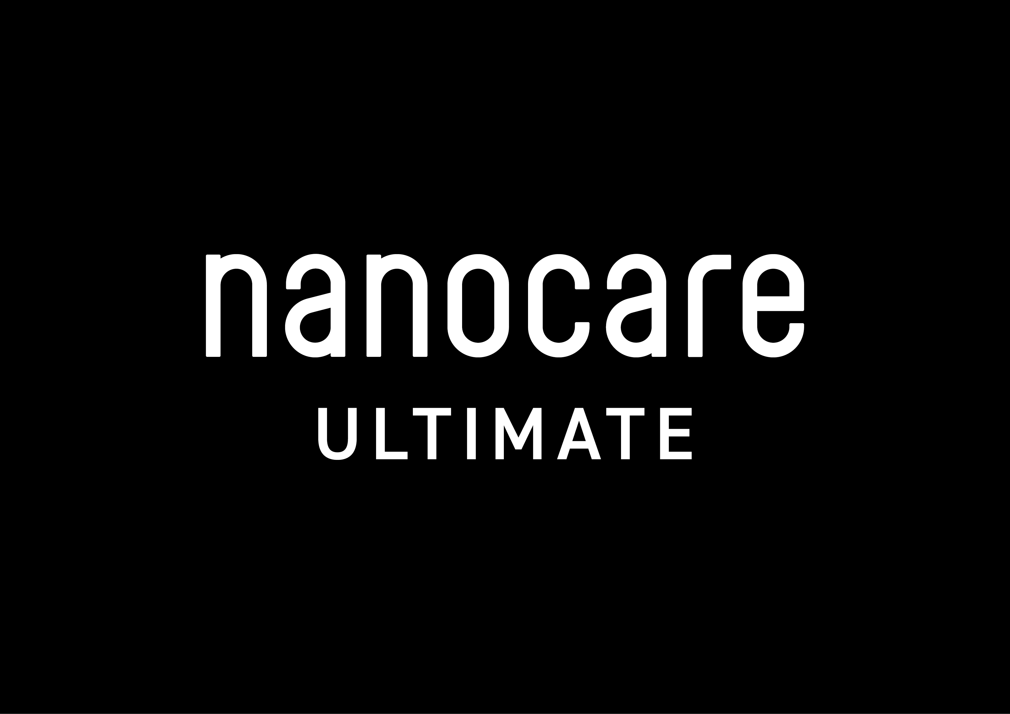 ロゴ：nanocare_ULTIMATE_logo_黒背景