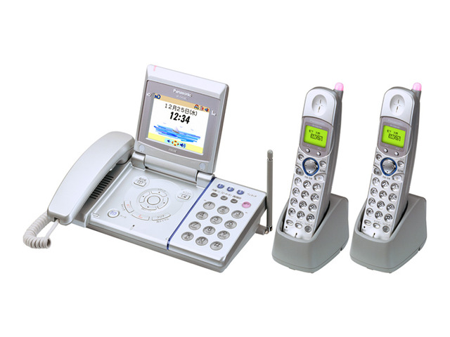 写真：アナログコードレス電話機（親機１台、子機２台のセット） VE-CVW02L-N（ゴールド）