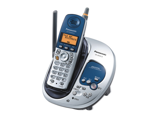 写真：コードレス電話機（充電台（親機）および子機１台） VE-SV03DL-S（シルバー）