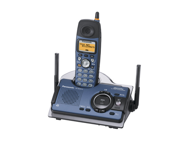 写真：コードレス電話機（充電台（親機）および子機１台） VE-SV07DL-A（ブルー）