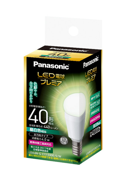 LED電球プレミア 4.0W（昼白色相当） LDA4NGE17Z40ESW 商品概要 | 電球 ...