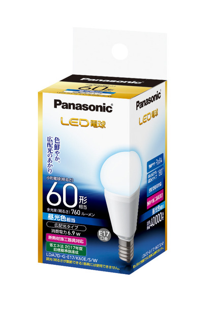 LED電球 6.9W（昼光色相当） LDA7DGE17K60ESW 商品概要 | 電球／蛍光灯