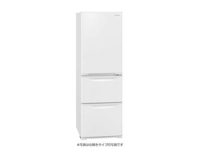 写真：スリム冷凍冷蔵庫 NR-C374CL-W（グレイスホワイト 左開き）