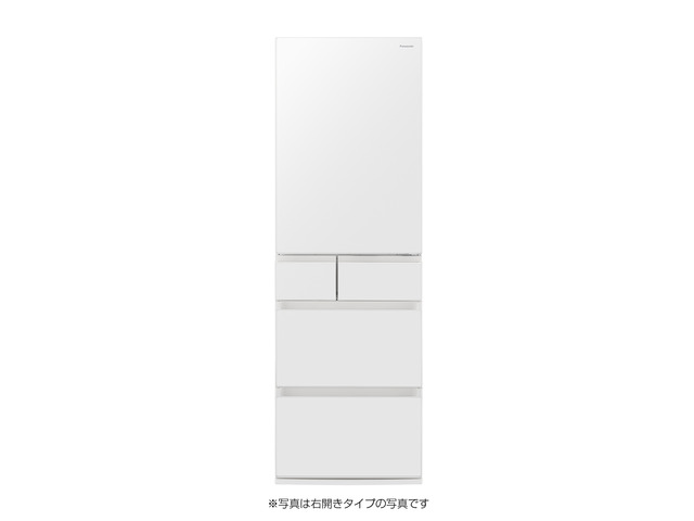 写真：冷凍冷蔵庫 NR-E45PX1L-W（サテンオフホワイト 左開き）