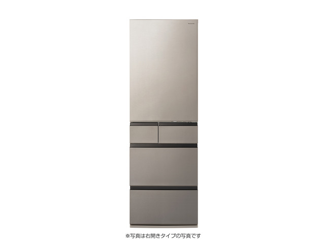 写真：冷凍冷蔵庫 NR-E46HV1L-N（ヘアラインシャンパン 左開き）
