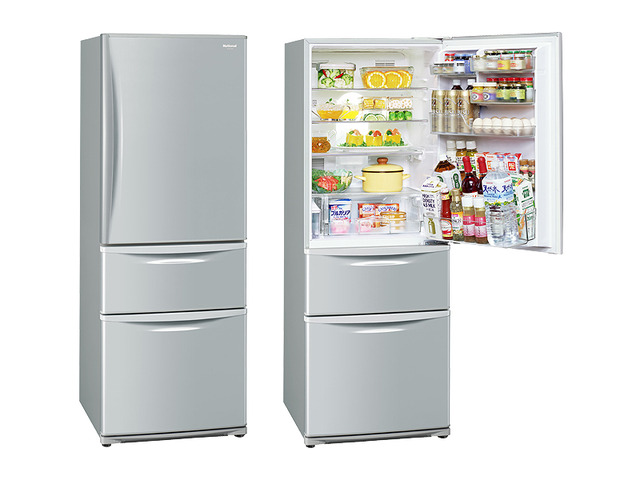 ナショナル3ドア冷凍冷蔵庫 NR-C373M-S 自動製氷機付 - キッチン家電
