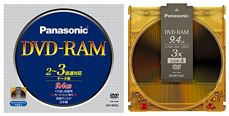 Panasonic DVD-RAM（カートリッジタイプ）
