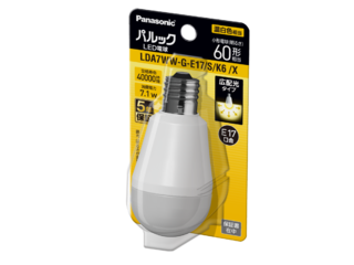 パルック LED電球 7.1W ブリスター（温白色相当） LDA7WWGE17SK6X