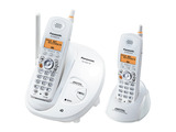 写真：コードレス電話機（充電台（親機）および子機２台） VE-SV02DW