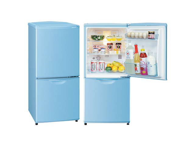 写真：パーソナルノンフロン冷蔵庫 NR-B123J-A（ブライトブルー（庫内パーツ色：ブルー））