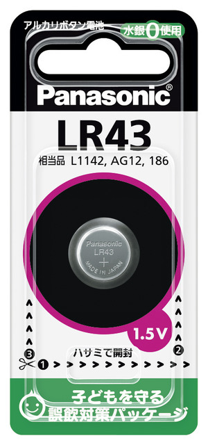 写真：アルカリボタン電池 LR43 LR43P