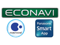 ロゴ：ECONAVI×ナノイー×パナソニックスマート