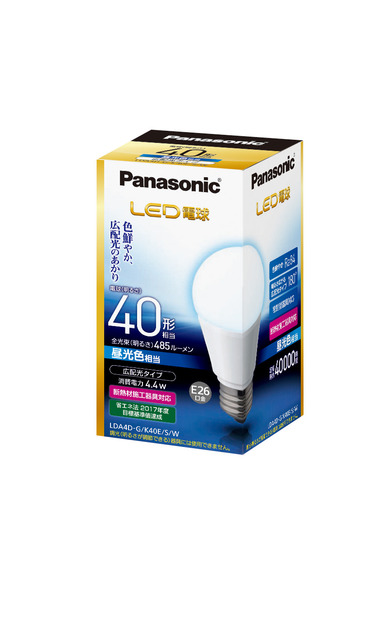 写真：LED電球 4.4W（昼光色相当） LDA4DGK40ESW