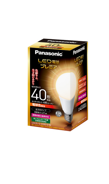 写真：LED電球プレミア 4.9W（電球色相当） LDA5LGZ40ESW