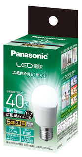 LED電球 4.0W（昼白色相当） LDA4NGE17ESW