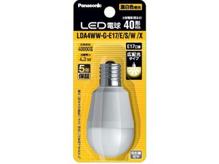 LED電球 4.3W（温白色相当） LDA4WWGE17ESWX