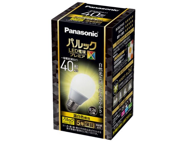 写真：パルック LED電球 プレミアX 4.9W（温白色相当） LDA5WWDGSZ4F