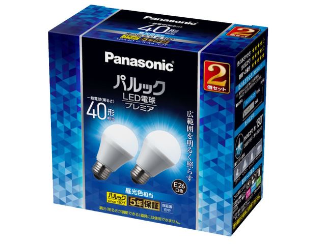 写真：パルック LED電球 プレミア 4.2W 2個入（昼光色相当） LDA4DGSK4F2T