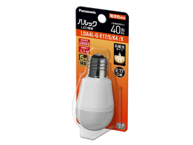 パルック LED電球 4.3W ブリスター（電球色相当） LDA4LGE17SK4X 商品 
