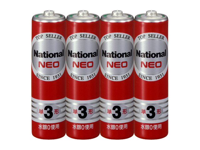 写真：マンガン乾電池ネオ赤単３形４個パック R6PNR/4SE