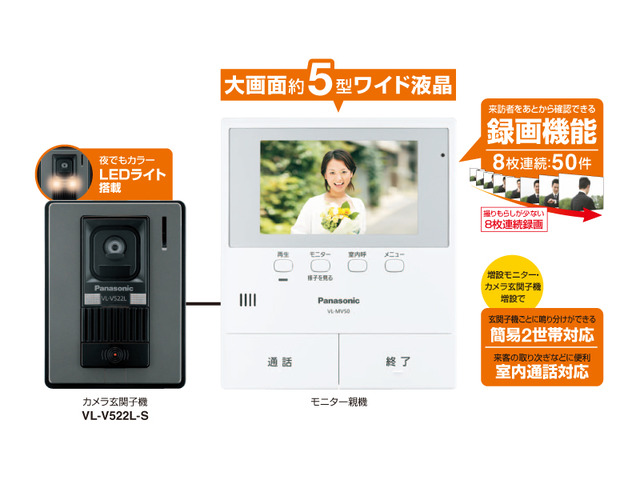テレビドアホン VL-SV50KL 商品概要 | ファクス／電話機 | Panasonic